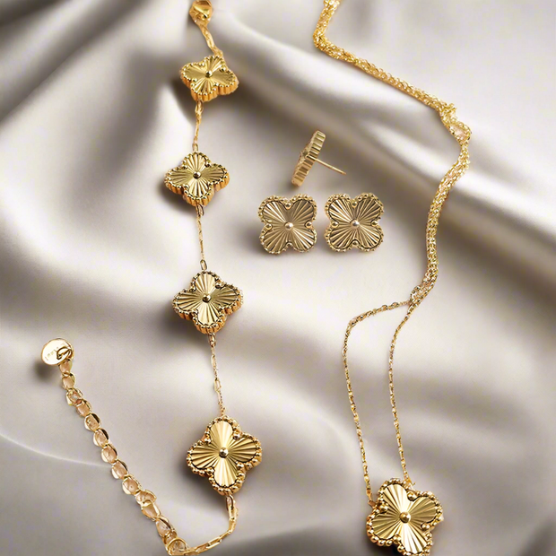 MARIGOLD Gold Clover Set - 18k Gold Plated