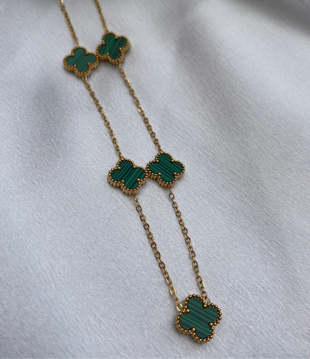 VIENNA Five Flower Necklace - 18k Gold Plated