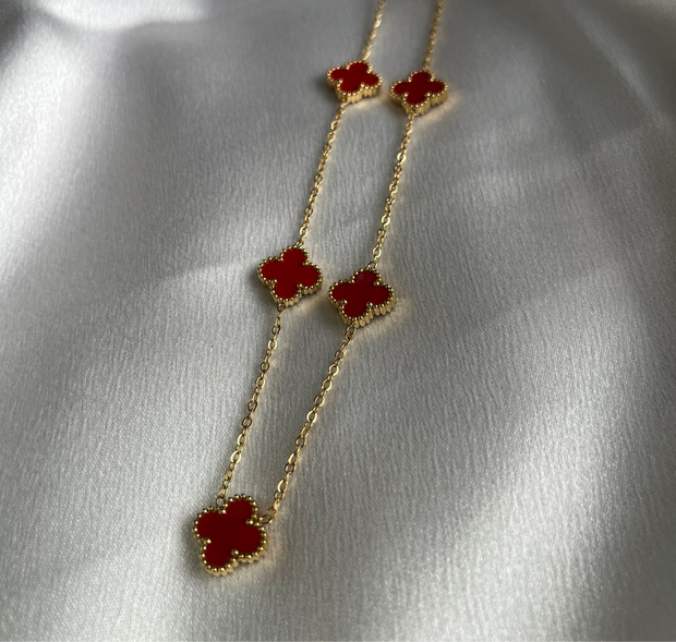 VIENNA Five Flower Necklace - 18k Gold Plated