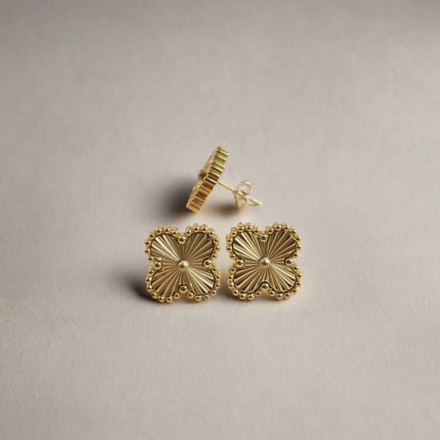 MARIGOLD - Gold Clover Studs - 18k Gold Plated