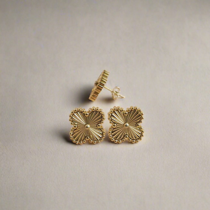 MARIGOLD - Gold Clover Studs - 18k Gold Plated