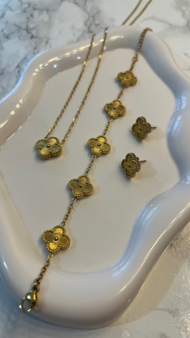 MARIGOLD Gold Clover Set - 18k Gold Plated
