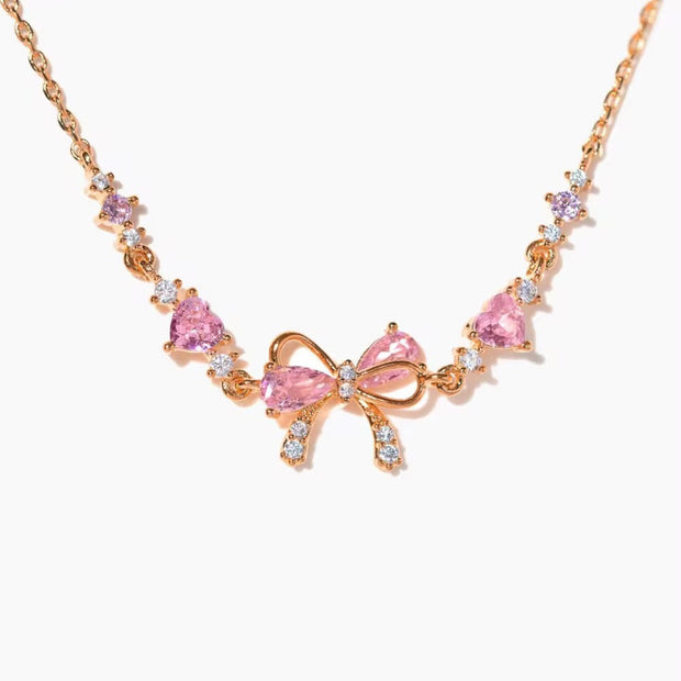 LAILAI - Pink Bow Bracelet - Stainless Steel