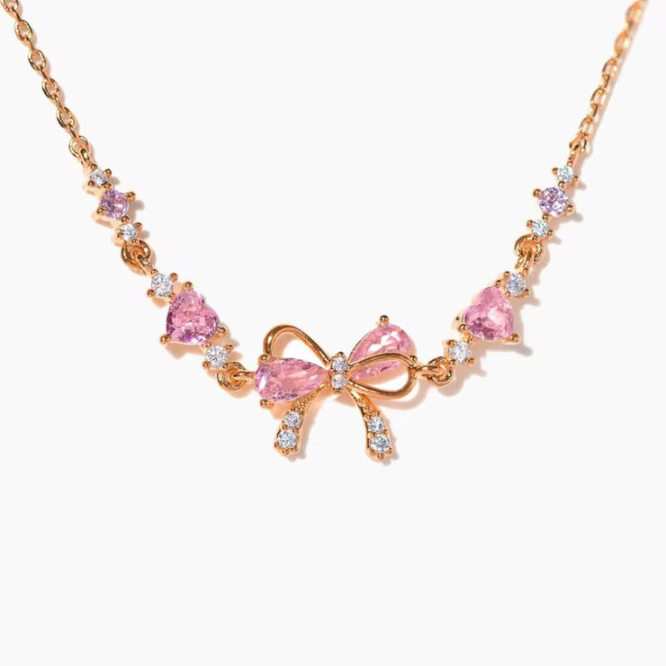 LAILAI - Pink Bow Bracelet - Stainless Steel