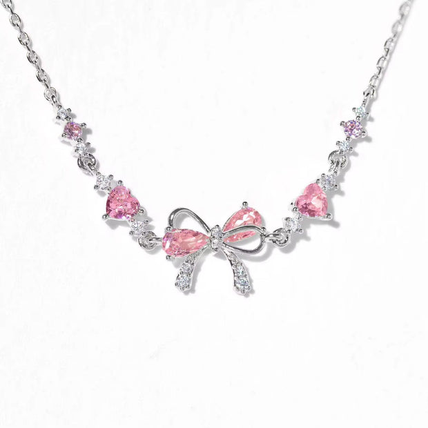 LAILAI - Pink Bow Bracelet - Stainless Steel