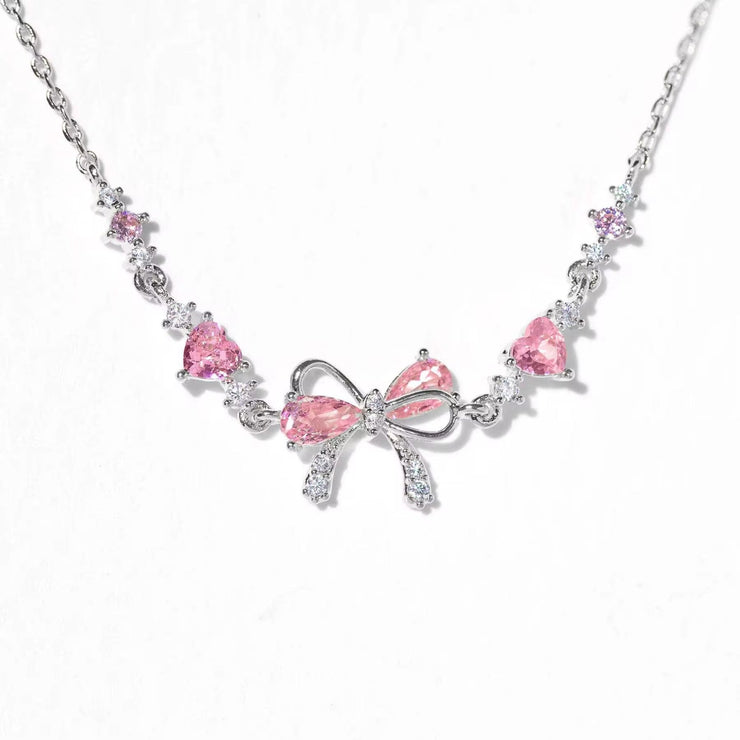 LAILAI - Pink Bow Bracelet - Stainless Steel